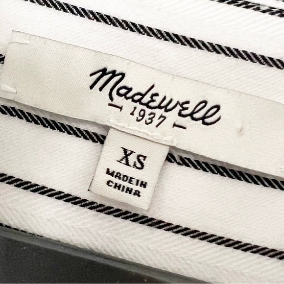 2/25 Madewell courier shirt Top Blouse White size XS - Picture 4 of 5